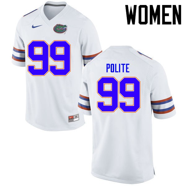 Florida Gators Women #99 Jachai Polite College Football Jerseys White